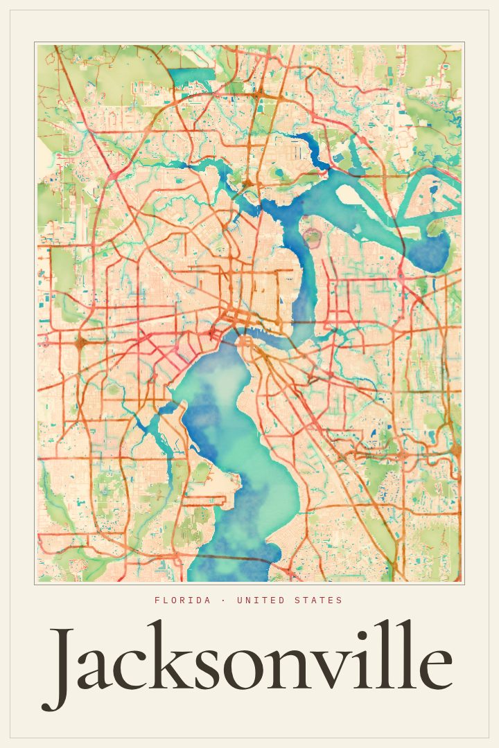 Jacksonville map poster