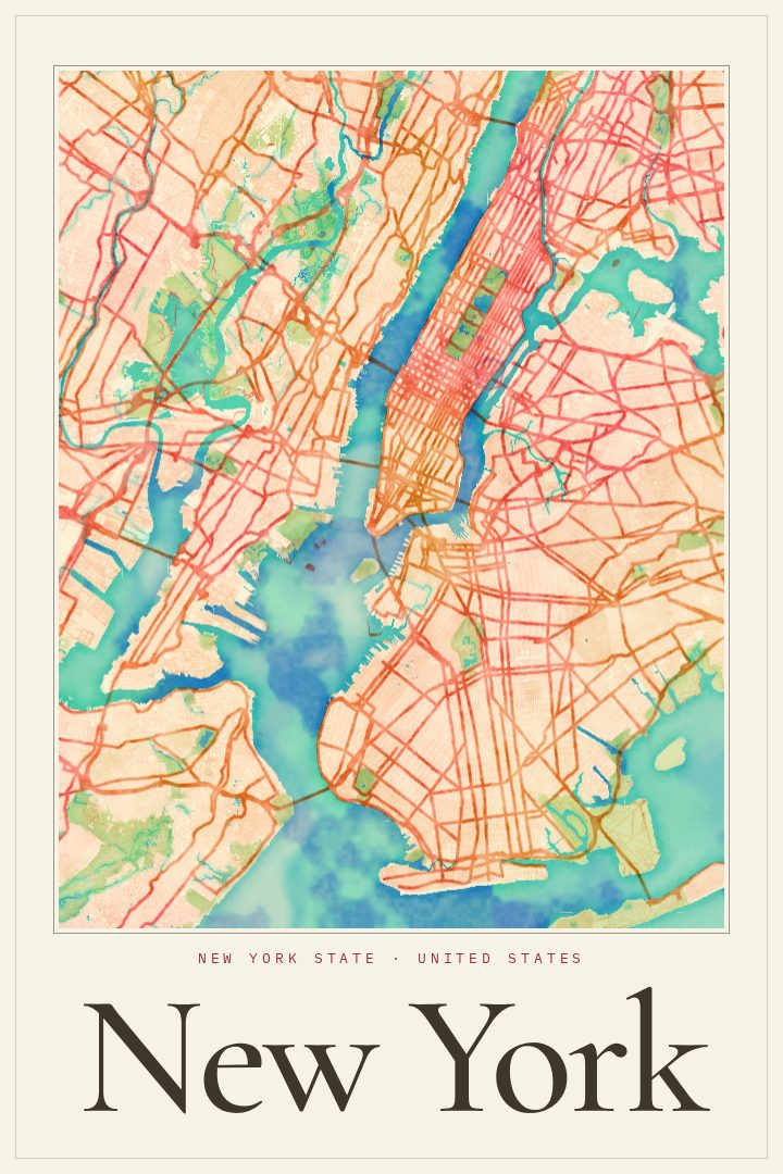 New York map poster