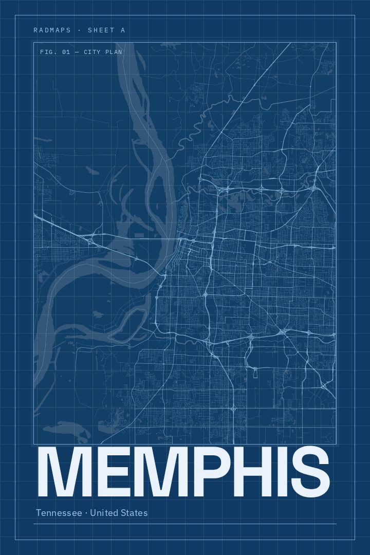Memphis map poster