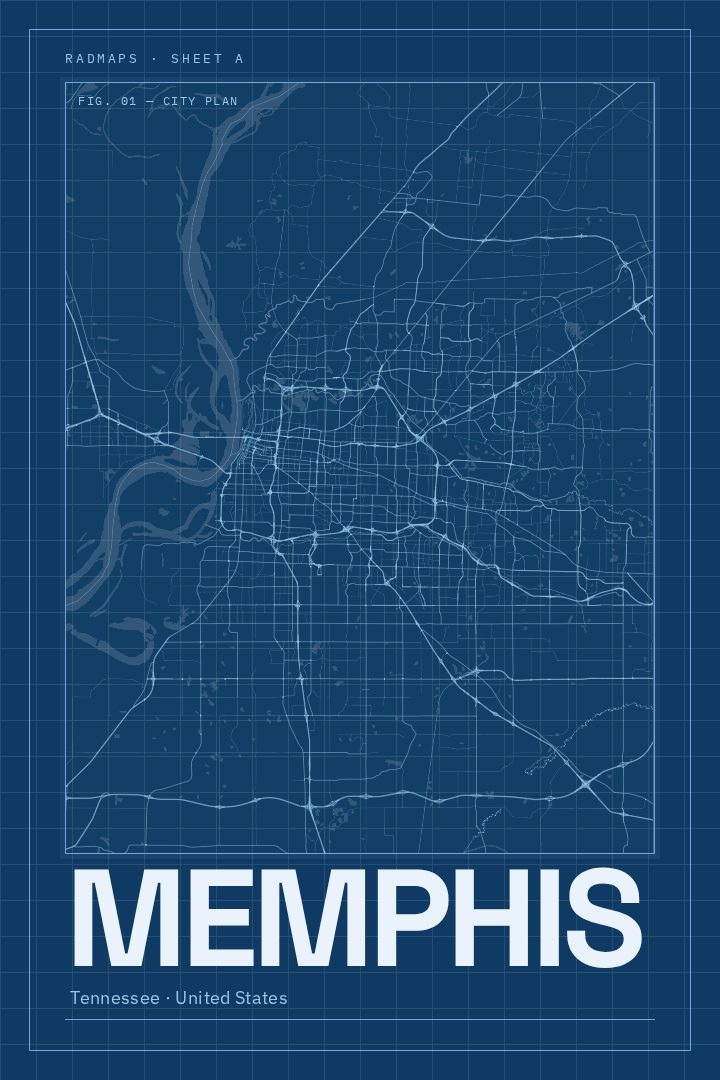 Memphis map poster