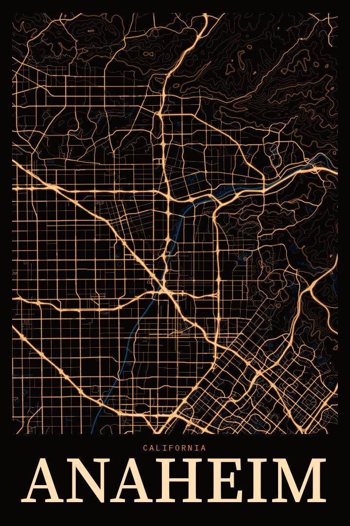 Anaheim map poster