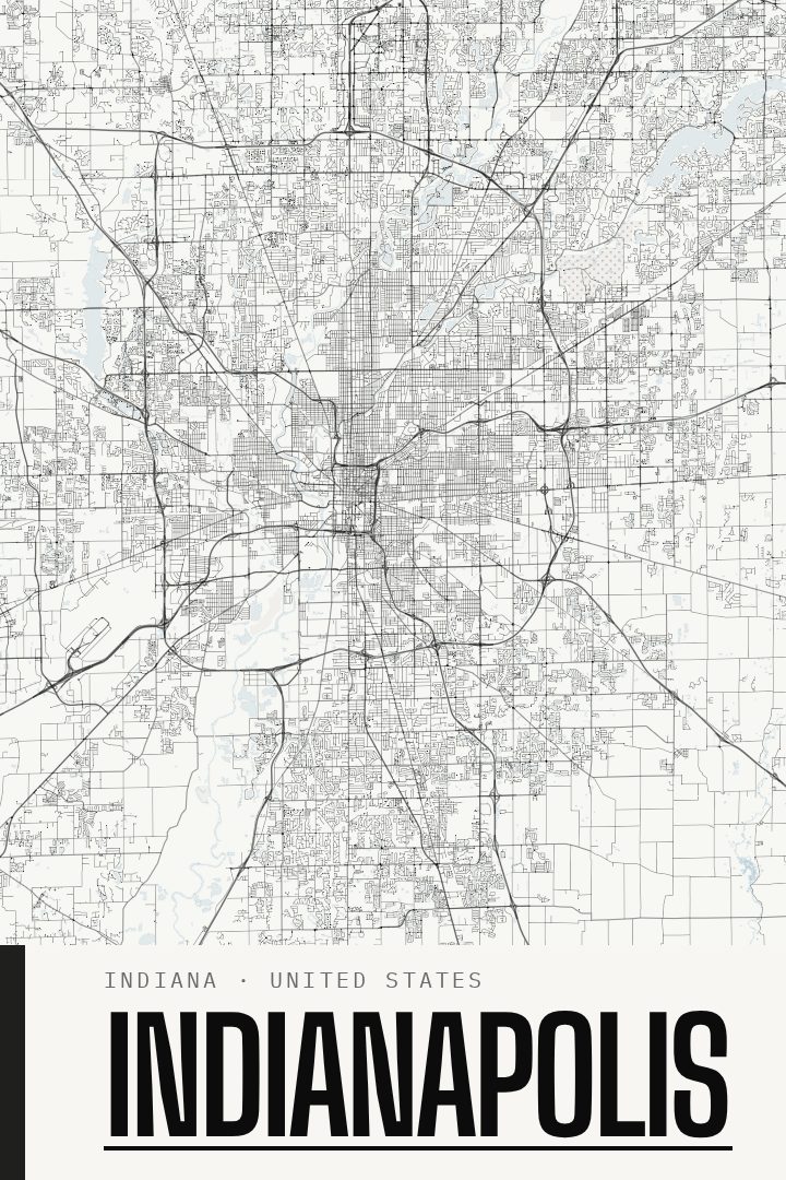Indianapolis map poster