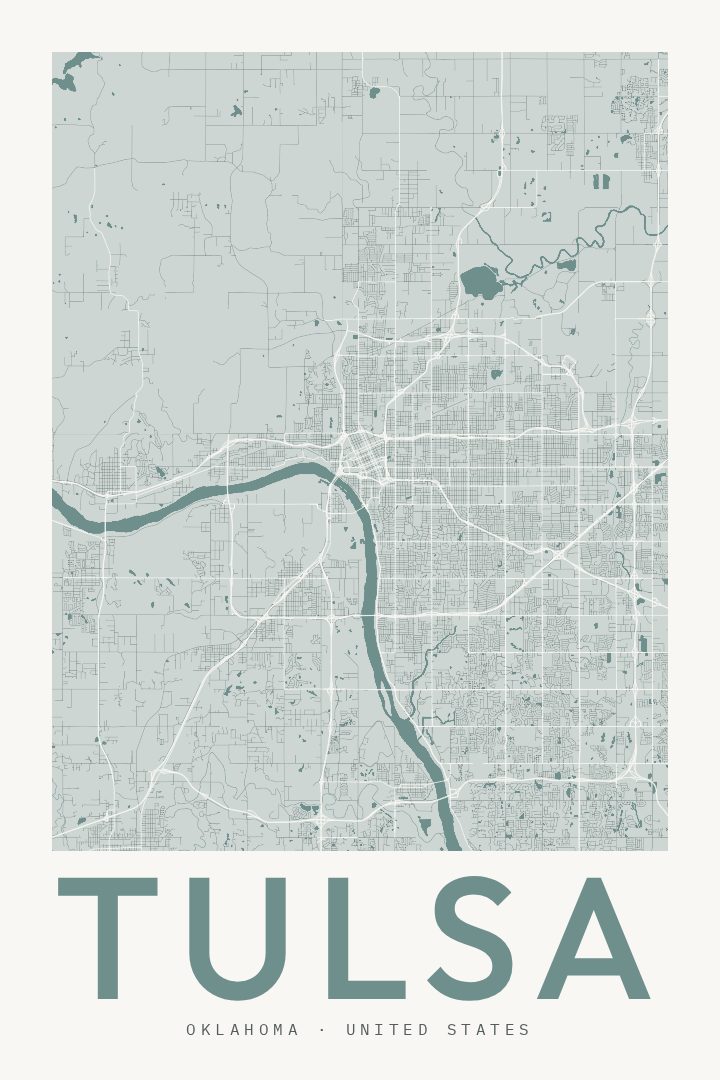 Tulsa map poster