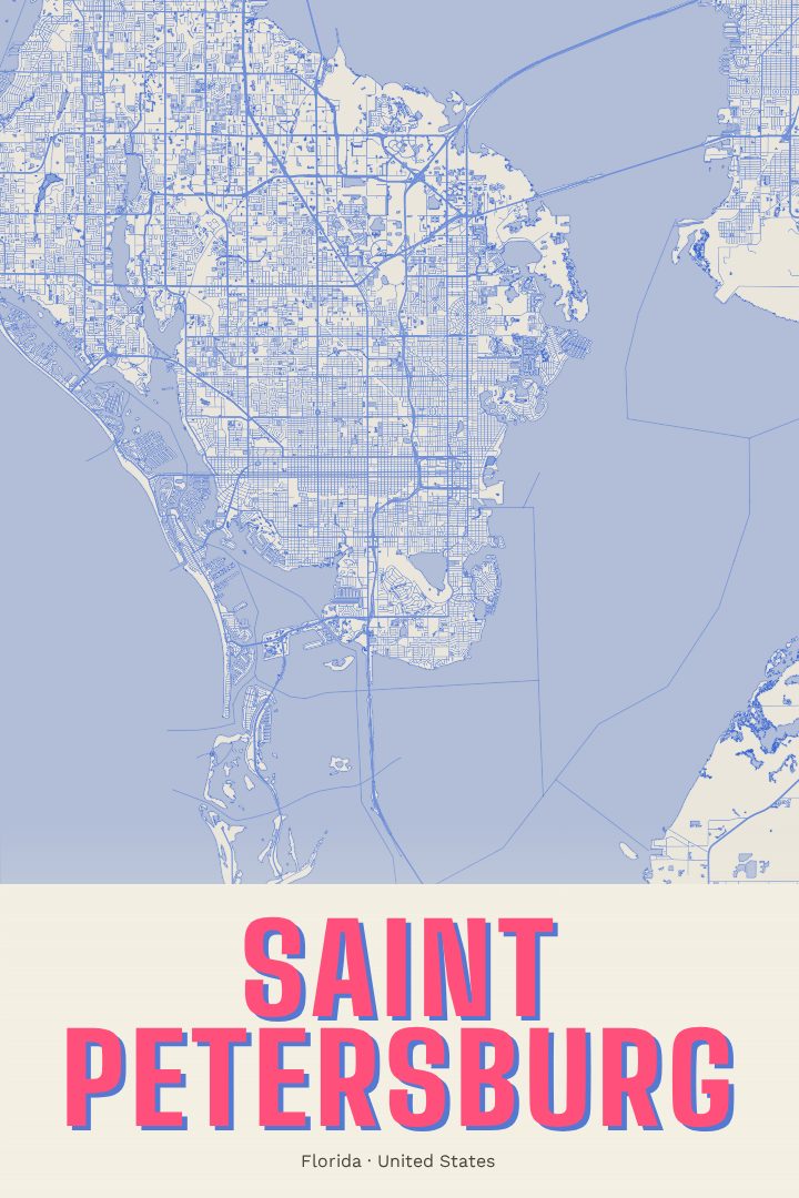 Saint Petersburg map poster