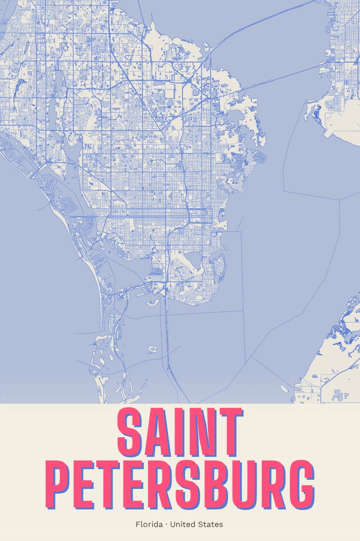 Saint Petersburg map poster