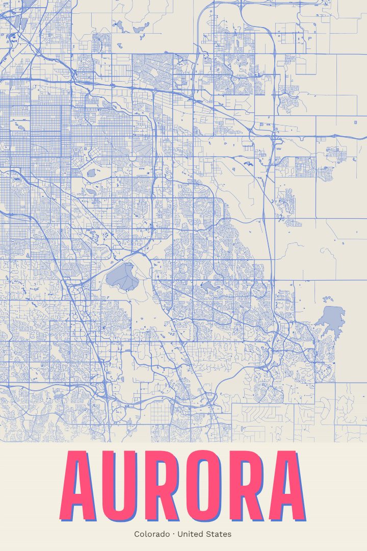 Aurora map poster