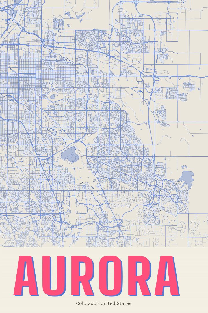 Aurora map poster