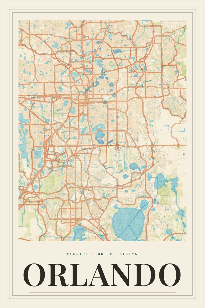 Orlando map poster
