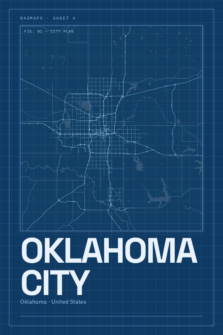 Oklahoma City map poster