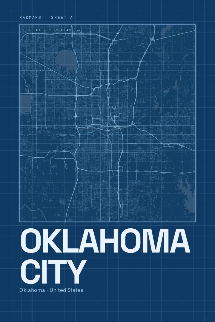 Oklahoma City map poster