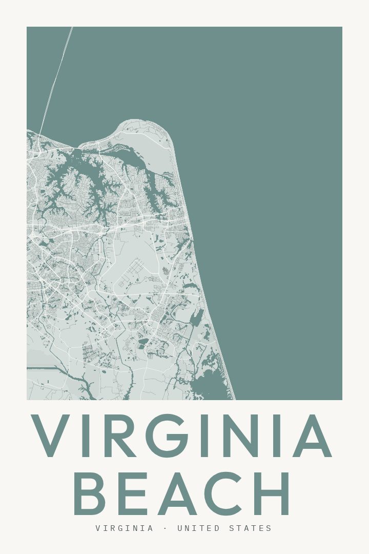 Virginia Beach map poster