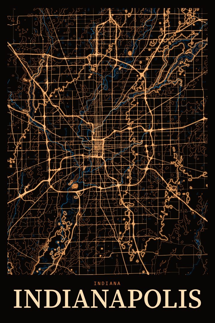 Indianapolis map poster