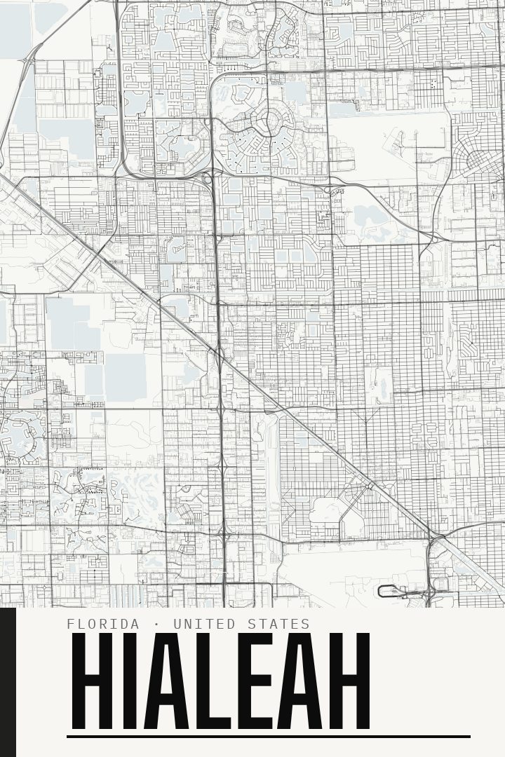 Hialeah map poster