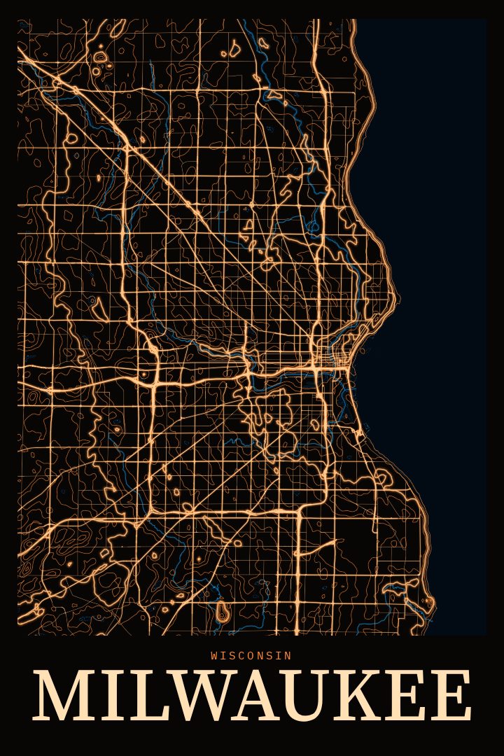 Milwaukee map poster