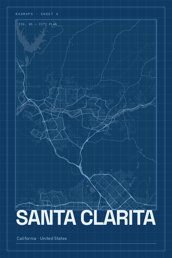 Santa Clarita map poster