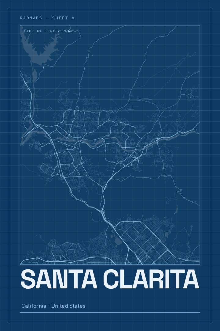 Santa Clarita map poster
