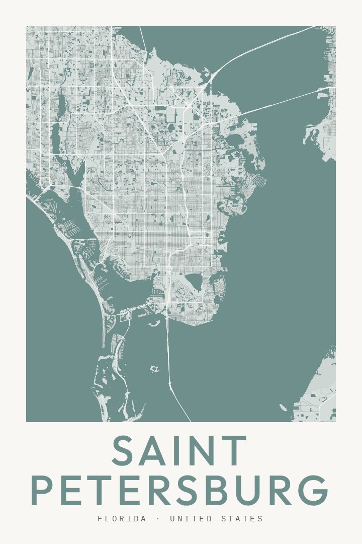 Saint Petersburg map poster