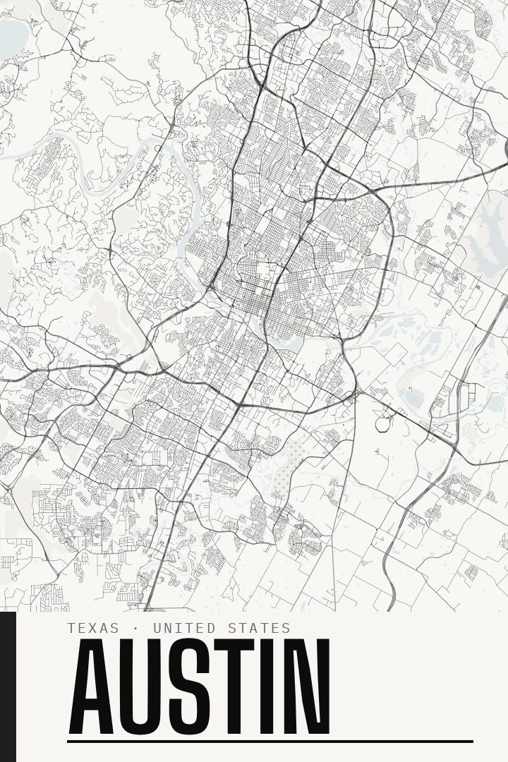 Austin map poster