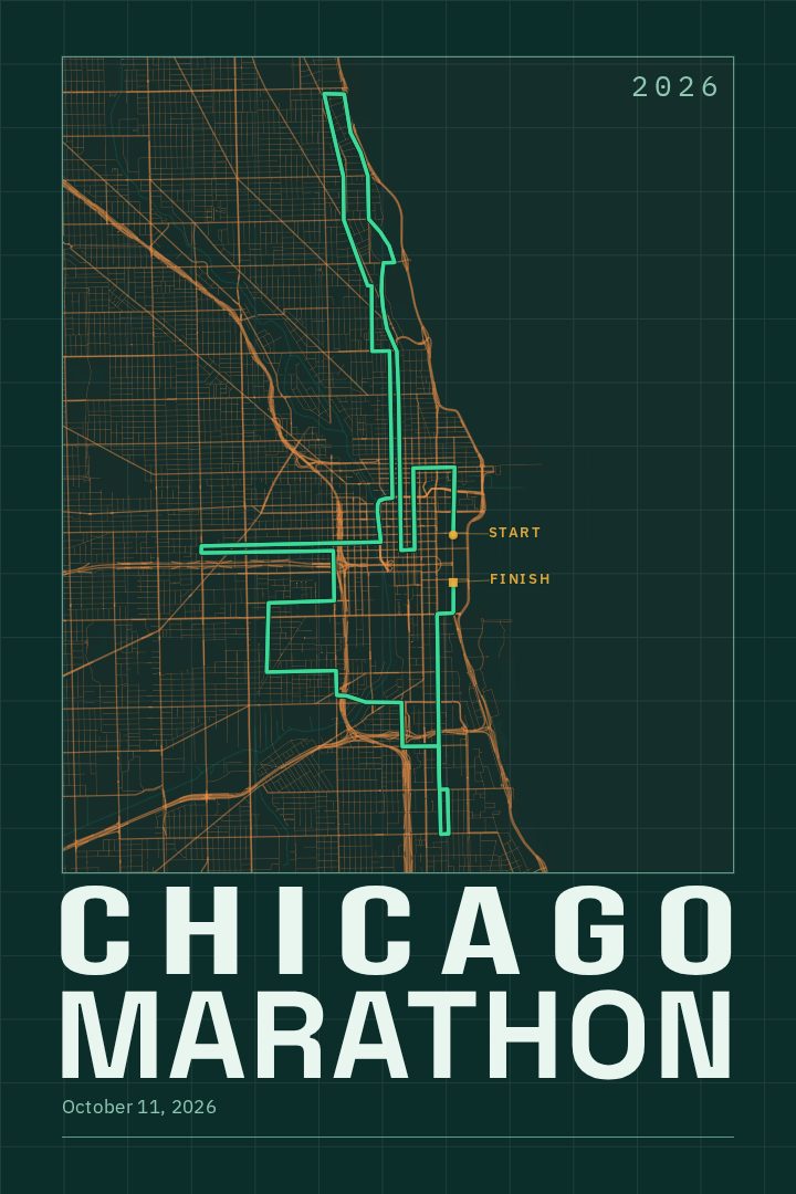 Chicago Marathon map poster