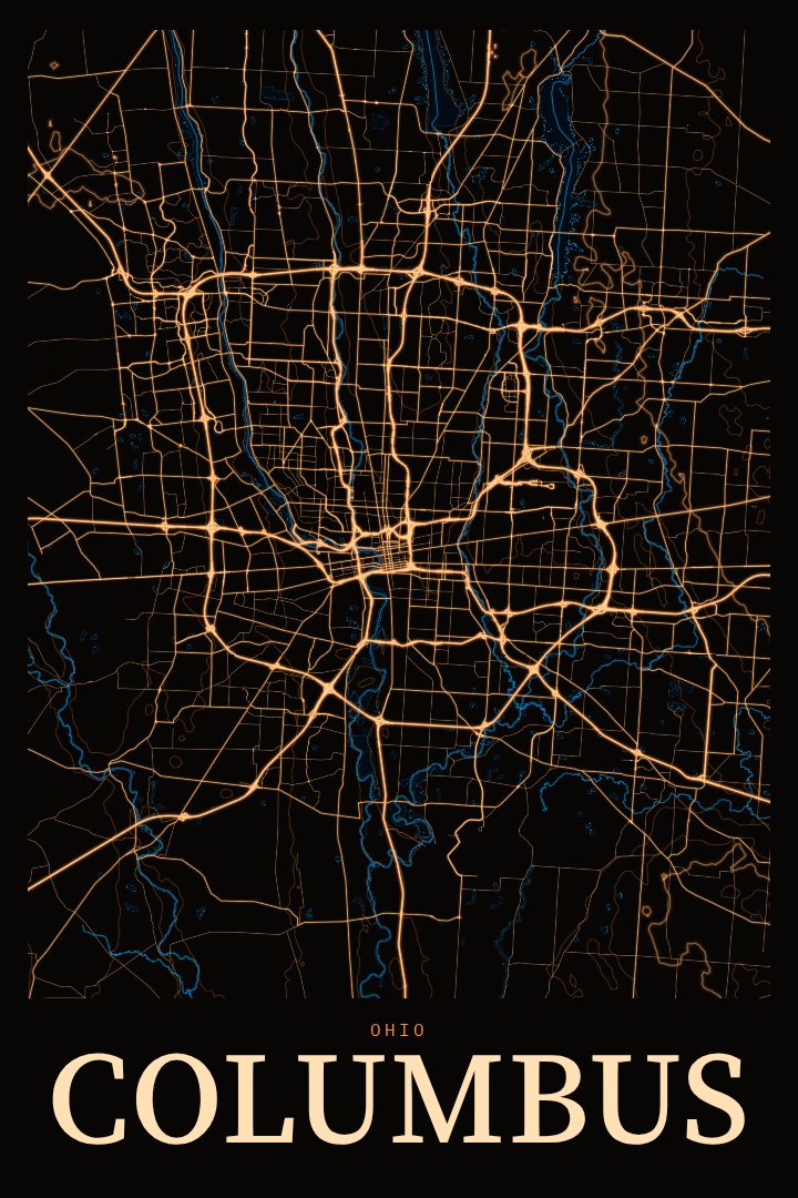 Columbus map poster