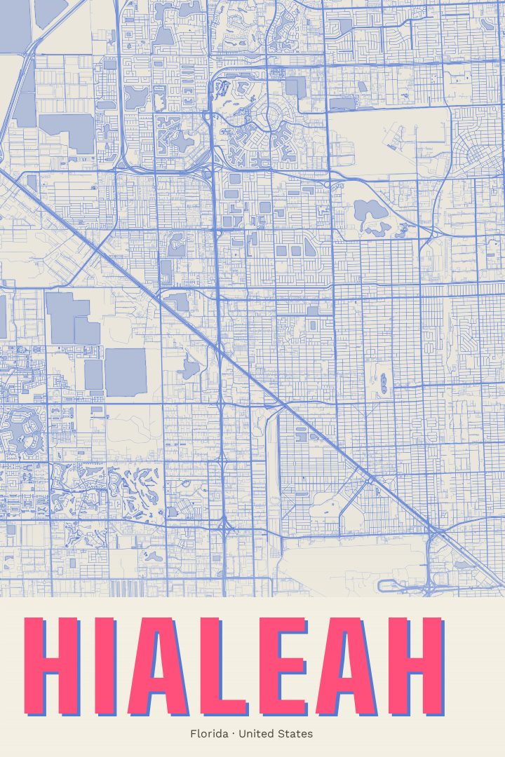 Hialeah map poster