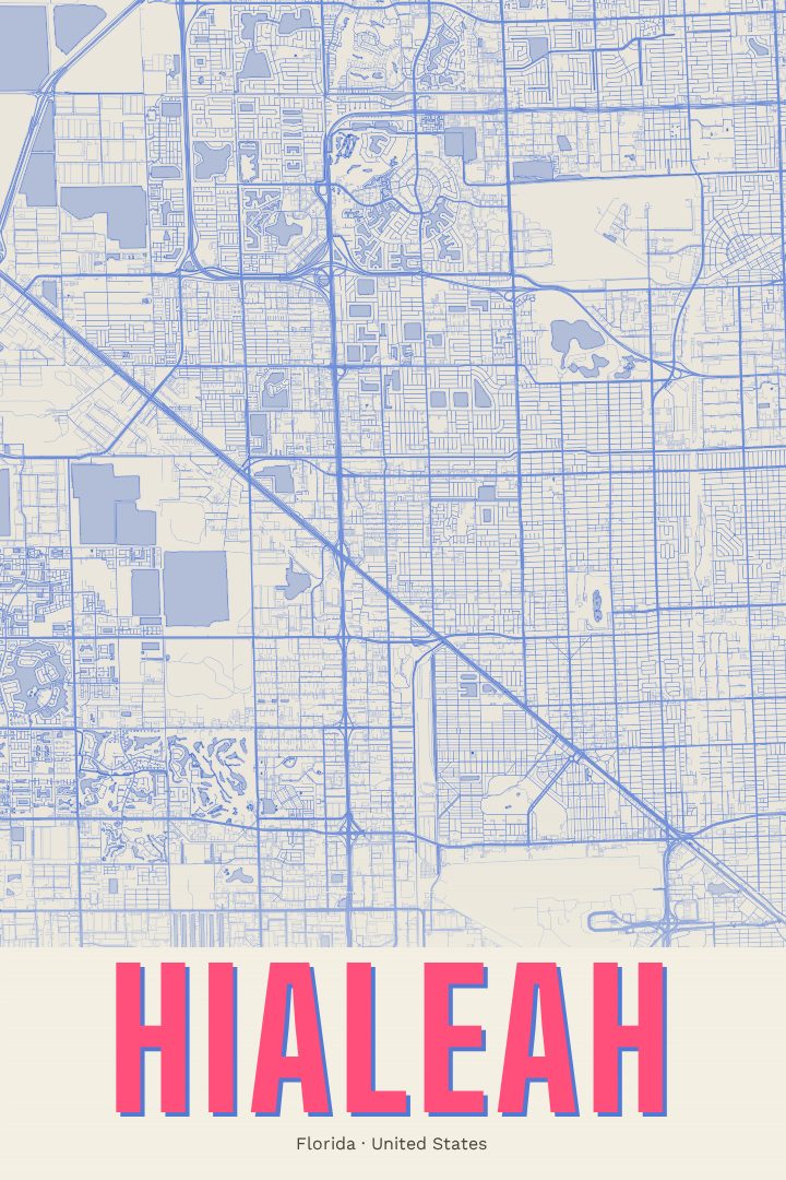 Hialeah map poster