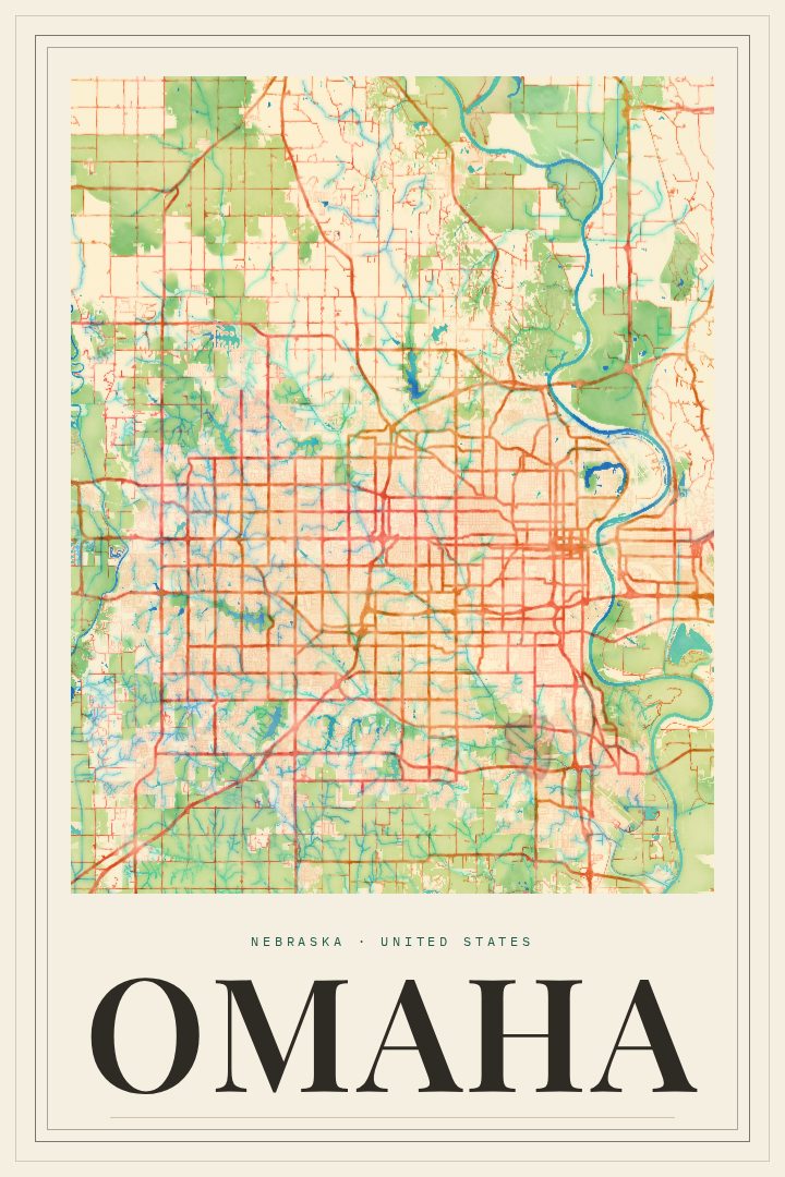 Omaha map poster