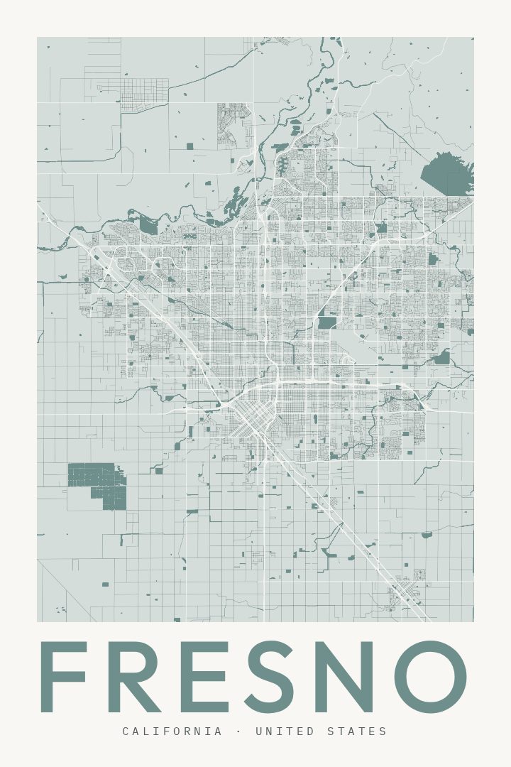 Fresno map poster