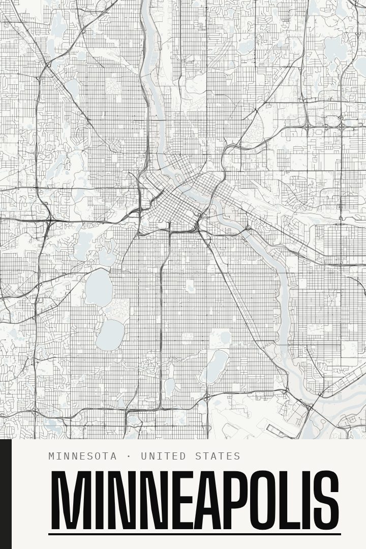 Minneapolis map poster