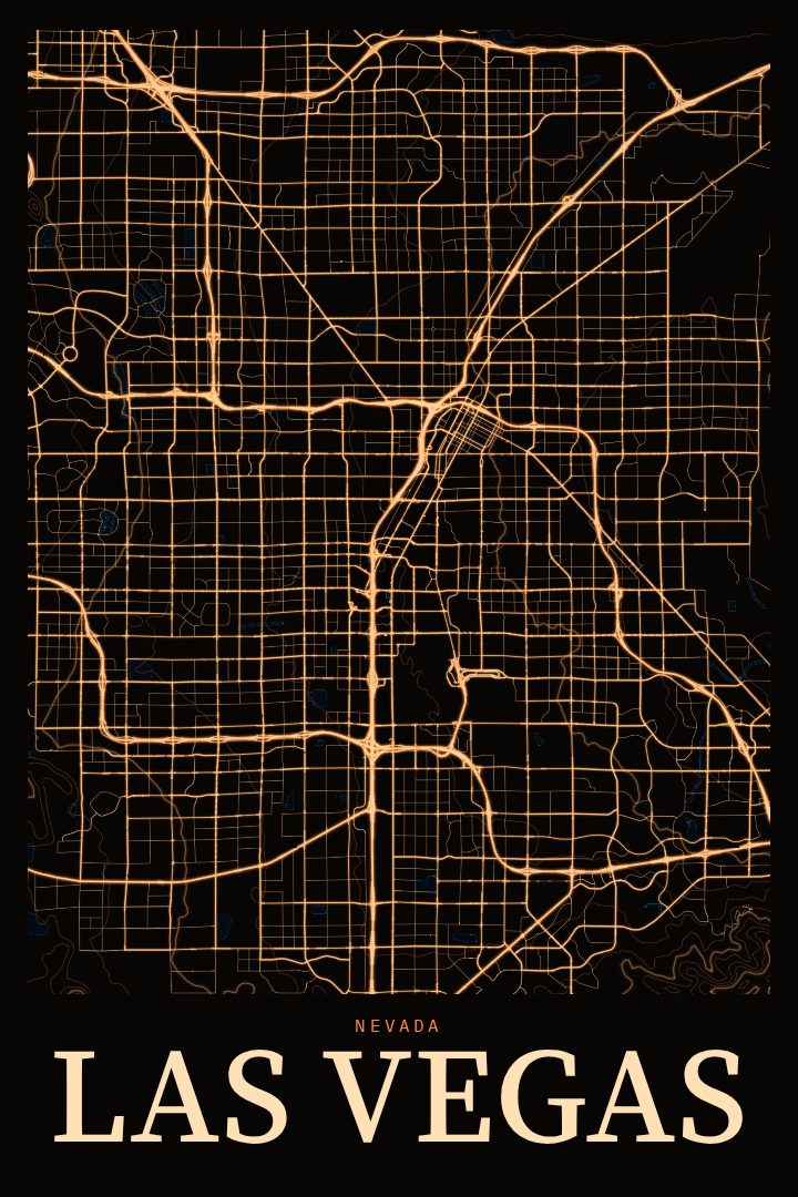 Las Vegas map poster