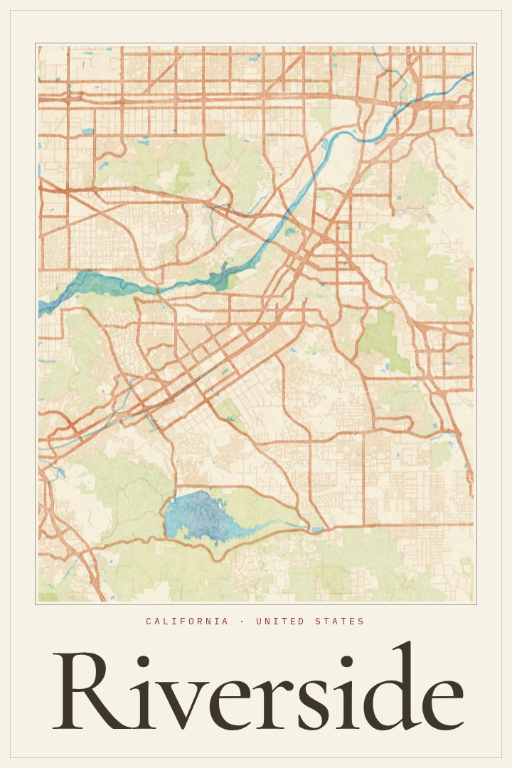 Riverside map poster