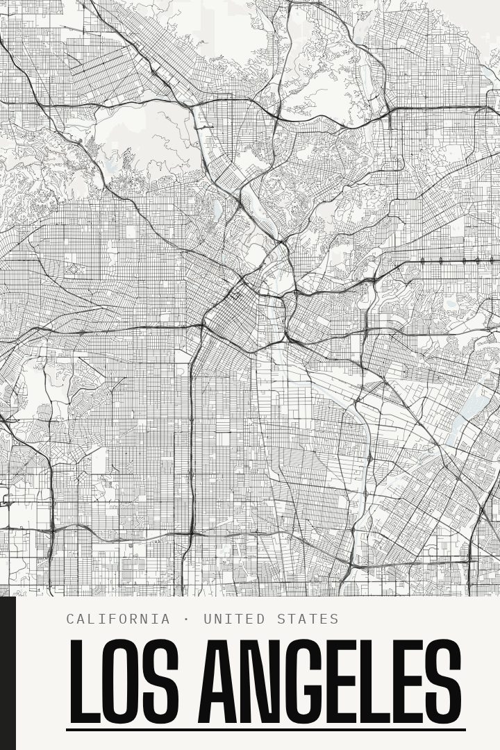 Los Angeles map poster