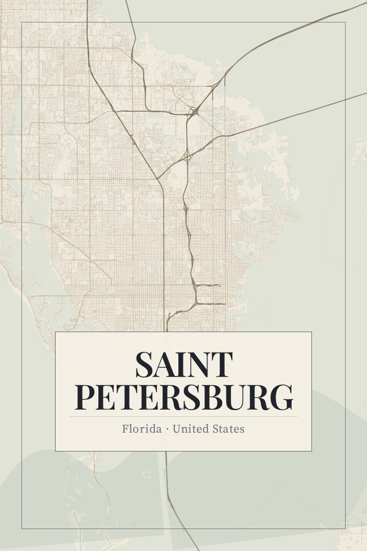 Saint Petersburg map poster