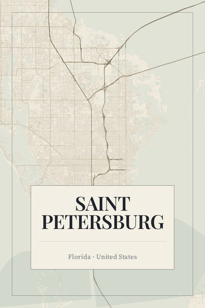 Saint Petersburg map poster