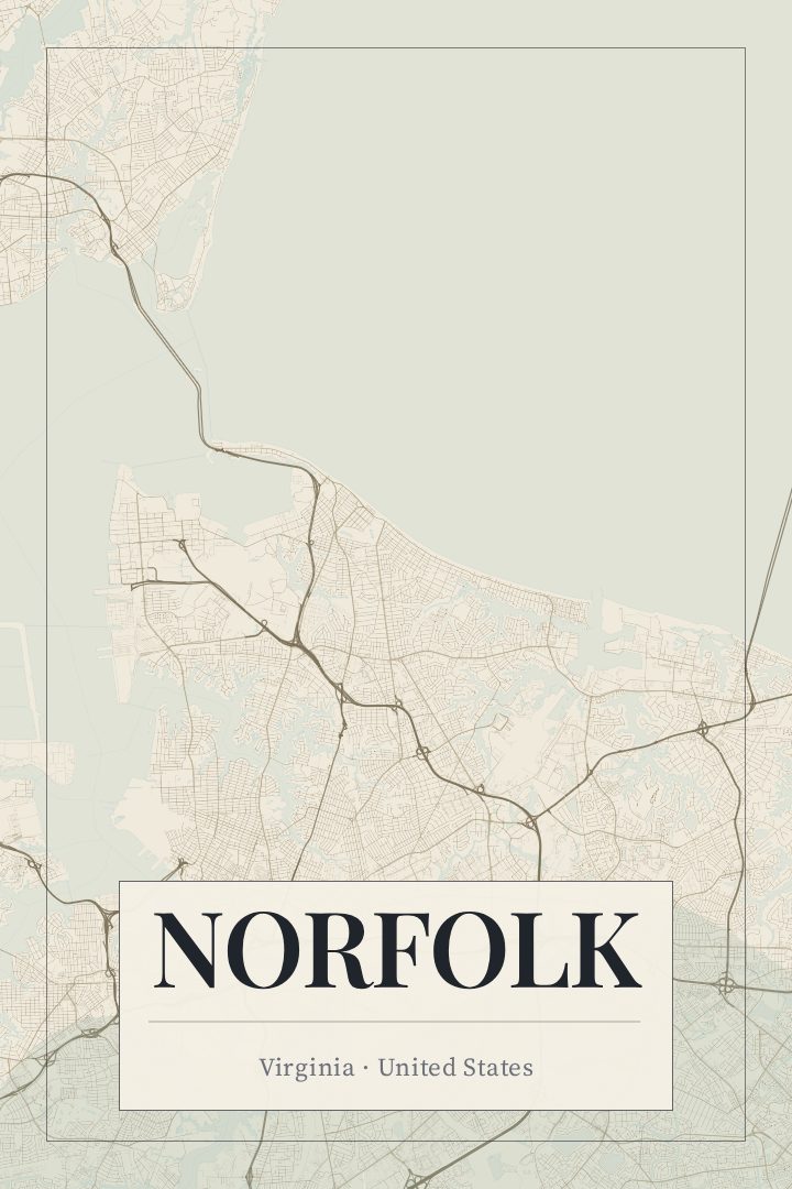 Norfolk map poster