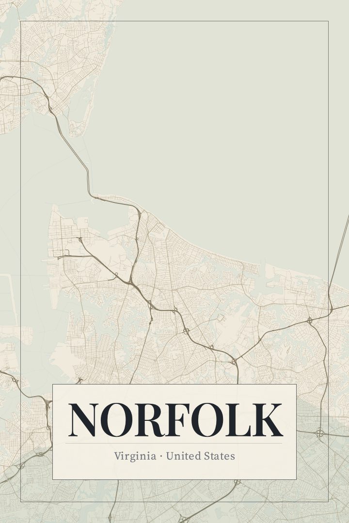 Norfolk map poster