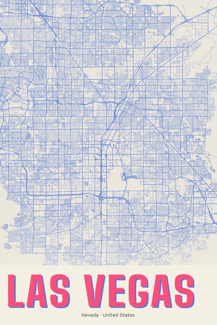 Las Vegas map poster