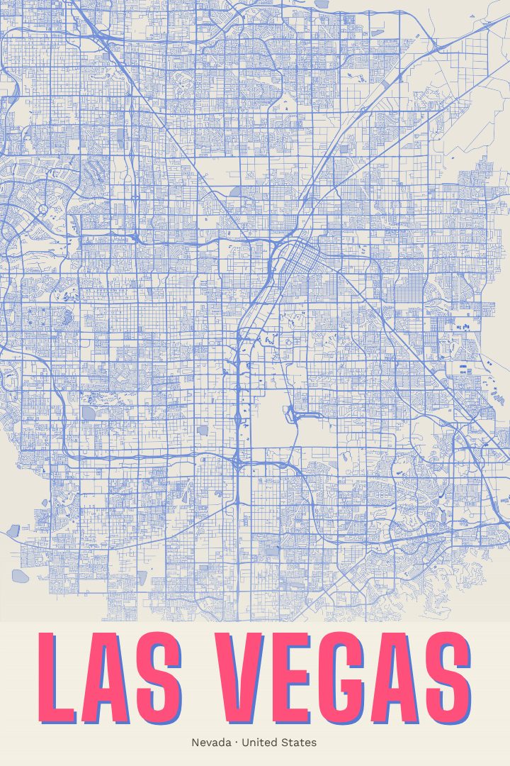 Las Vegas map poster