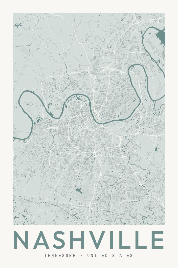 Nashville map poster