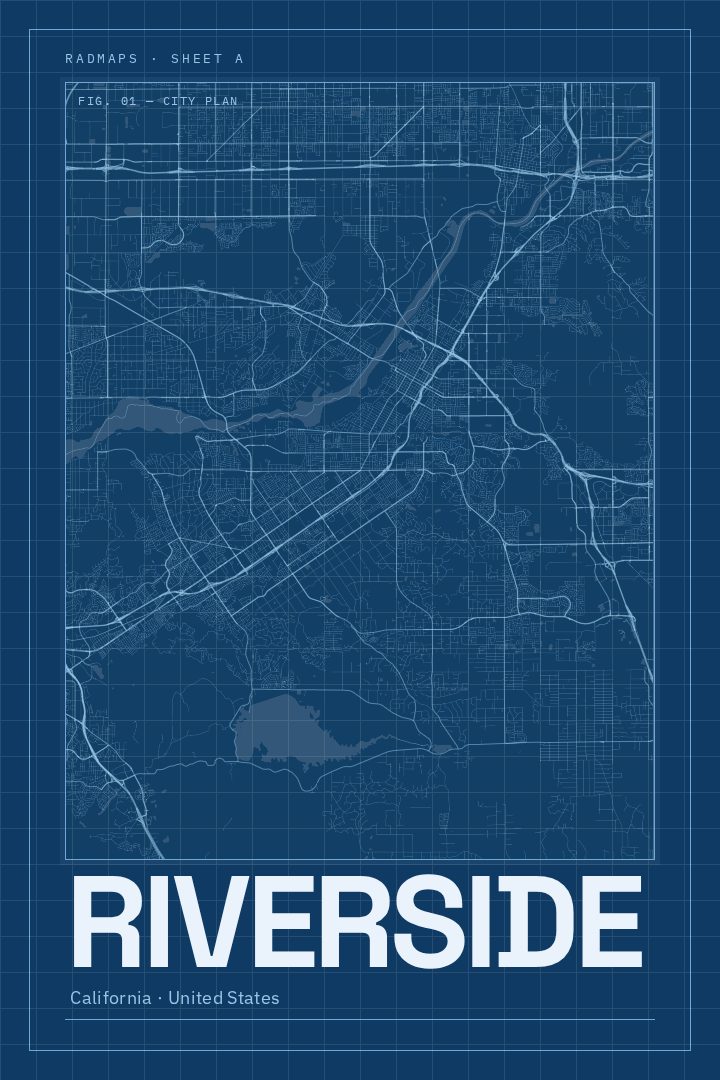 Riverside map poster