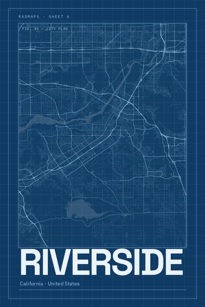 Riverside map poster