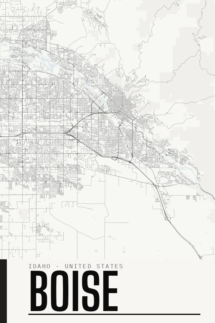 Boise map poster