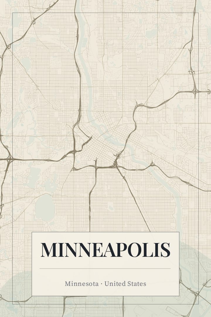 Minneapolis map poster
