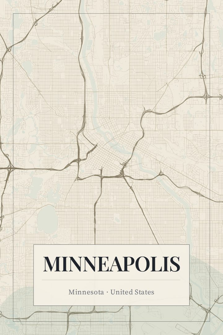 Minneapolis map poster