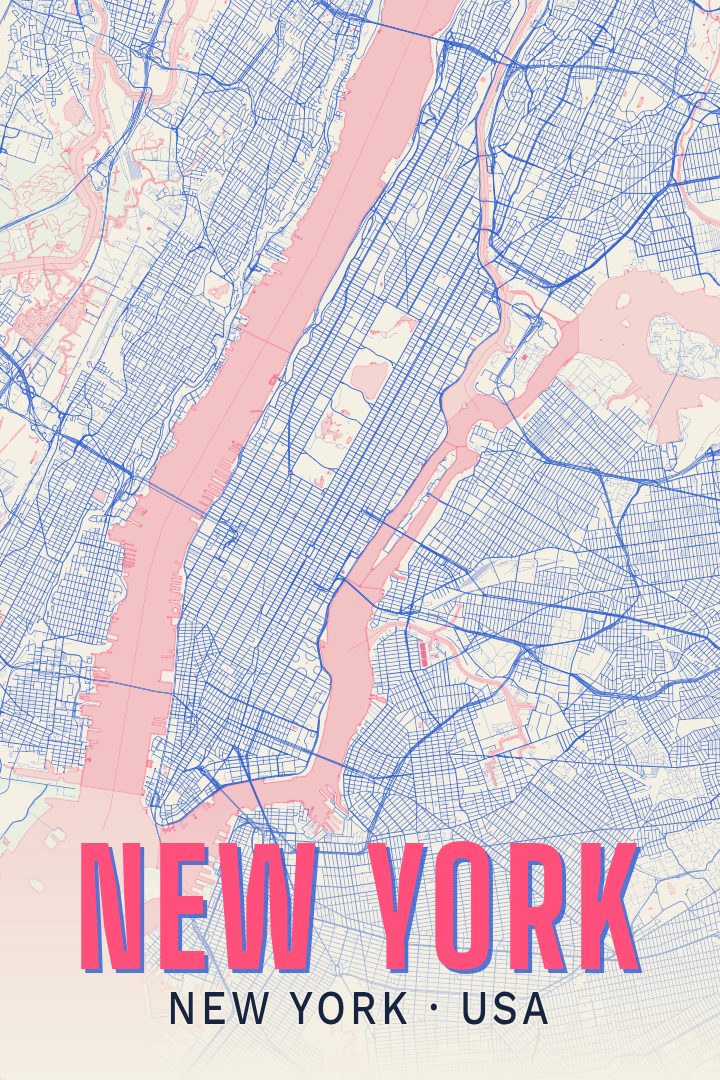 New York map poster
