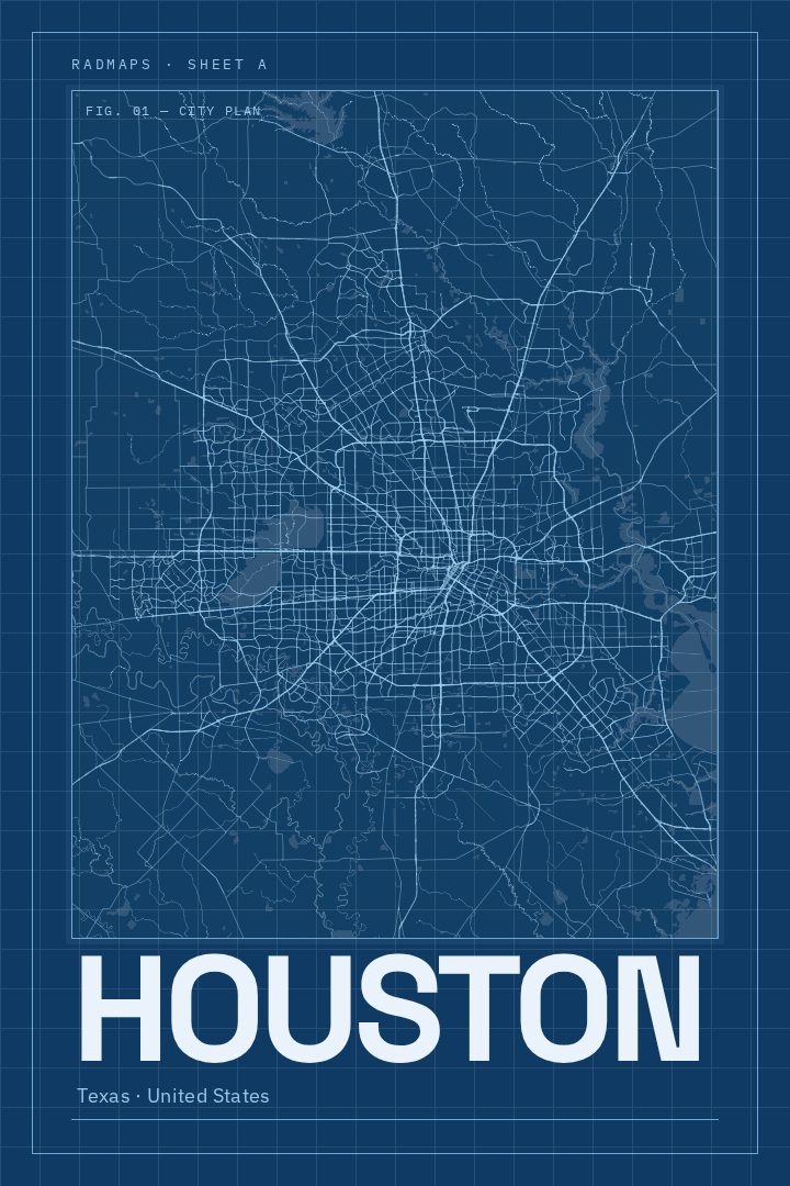 Houston map poster