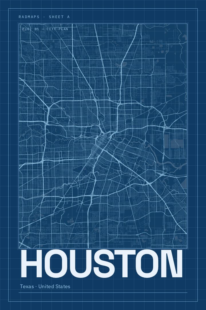 Houston map poster
