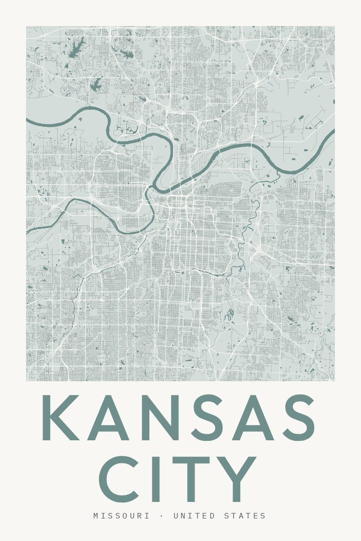 Kansas City map poster