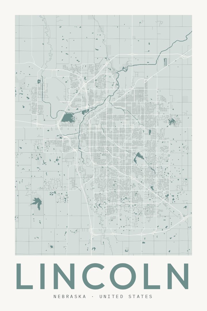 Lincoln map poster