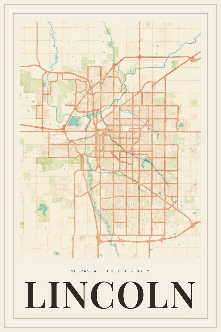 Lincoln map poster